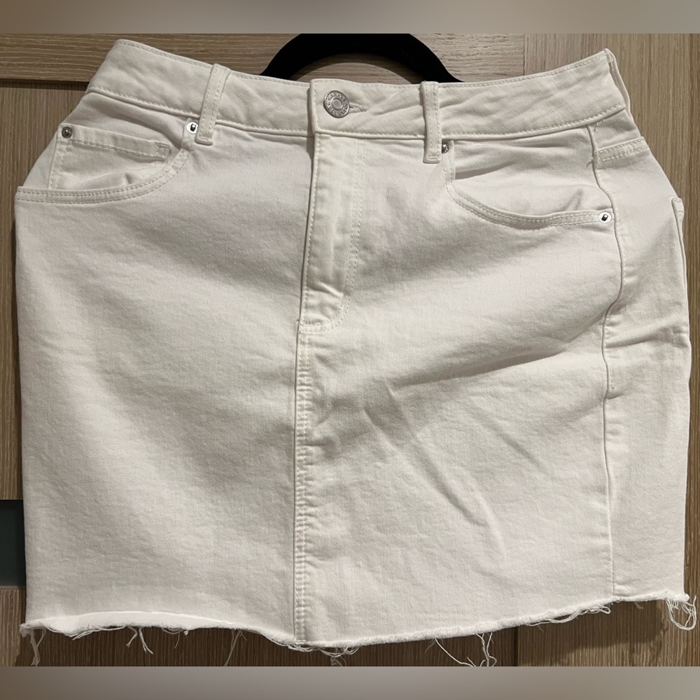 White Denim Skirt